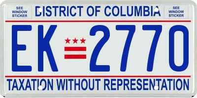 DC license plate EK2770