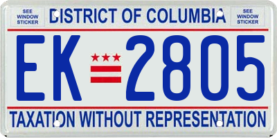 DC license plate EK2805