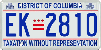 DC license plate EK2810