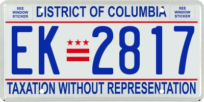 DC license plate EK2817
