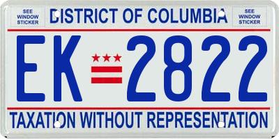 DC license plate EK2822