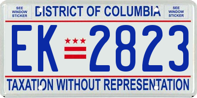 DC license plate EK2823