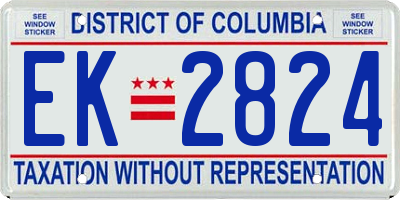 DC license plate EK2824