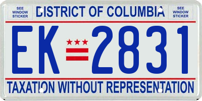 DC license plate EK2831