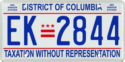 DC license plate EK2844