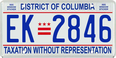 DC license plate EK2846