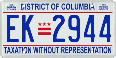 DC license plate EK2944