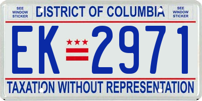 DC license plate EK2971