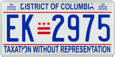 DC license plate EK2975