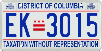 DC license plate EK3015