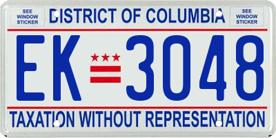 DC license plate EK3048