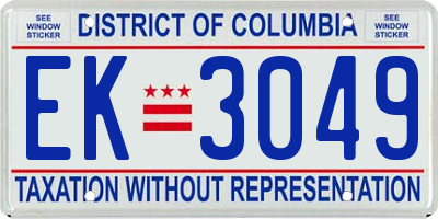 DC license plate EK3049