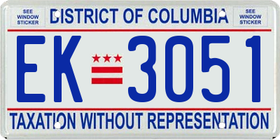 DC license plate EK3051