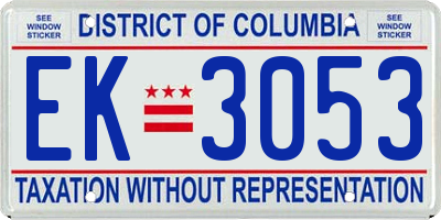 DC license plate EK3053