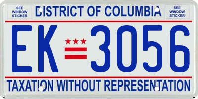 DC license plate EK3056