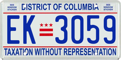 DC license plate EK3059