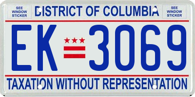 DC license plate EK3069