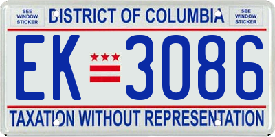 DC license plate EK3086