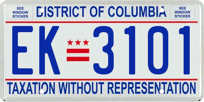 DC license plate EK3101