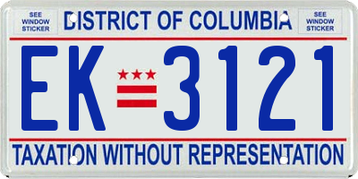 DC license plate EK3121