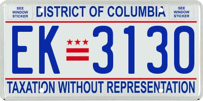 DC license plate EK3130