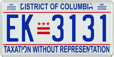 DC license plate EK3131