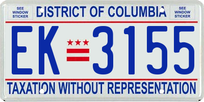 DC license plate EK3155