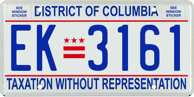 DC license plate EK3161