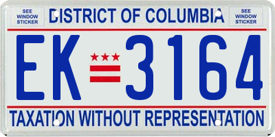 DC license plate EK3164