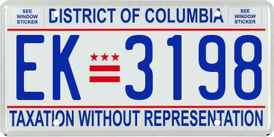 DC license plate EK3198