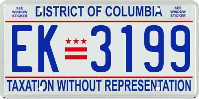 DC license plate EK3199