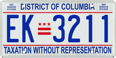 DC license plate EK3211