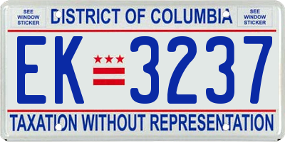 DC license plate EK3237