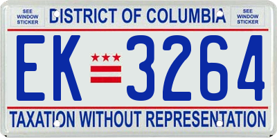 DC license plate EK3264