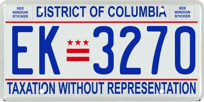 DC license plate EK3270
