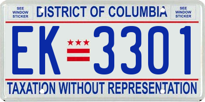 DC license plate EK3301