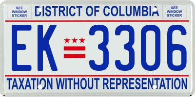 DC license plate EK3306