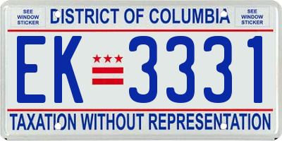 DC license plate EK3331