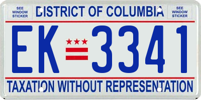 DC license plate EK3341