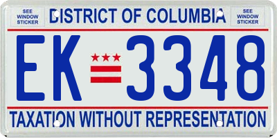 DC license plate EK3348