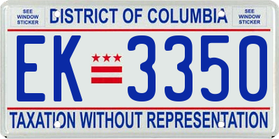 DC license plate EK3350