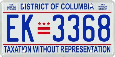 DC license plate EK3368