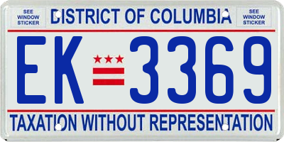 DC license plate EK3369