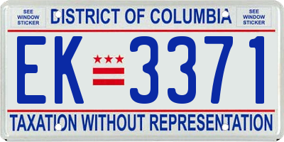 DC license plate EK3371