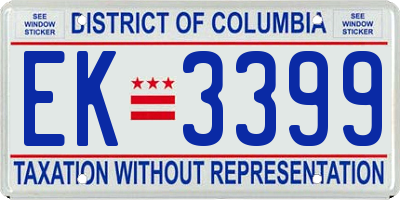 DC license plate EK3399