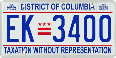 DC license plate EK3400