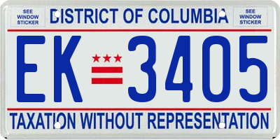 DC license plate EK3405