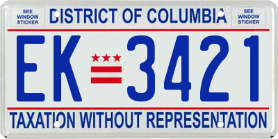 DC license plate EK3421