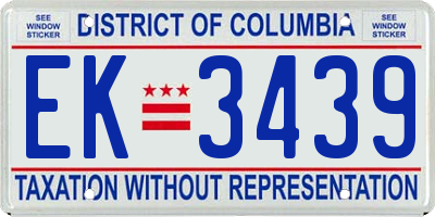 DC license plate EK3439