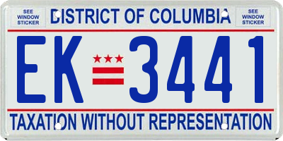 DC license plate EK3441